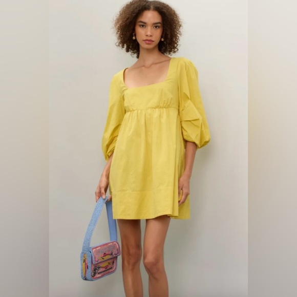 STAUD NWT size M Yellow Sophie Dress - Picture 1 of 10